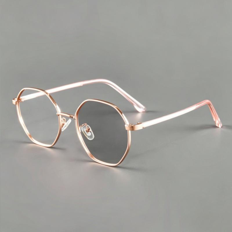 Polygonal-Frame Photochromic Myopia Glasses Ultra-Lightweight High-Definition Eyewear Minus Diopter Eyeglasses 0 To -4.0