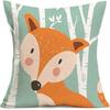 Super Cute Cartoon Linen Pillow Case Digital Printed Cushion Sofa Bed Pillow Simple