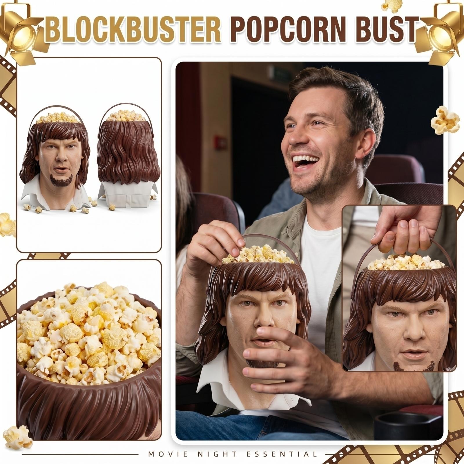 

Novelty Popcorn Bucket with Handle Designed as Textured Hair and Collar Shape Durable Material for Movie Snacks and Party Use One Size