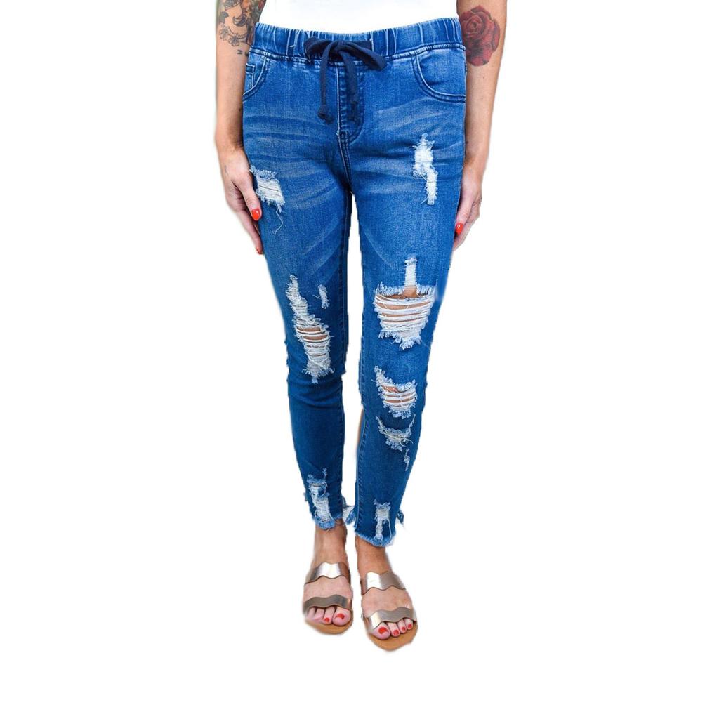 Buy Drawstring Denim Jeans For Women 