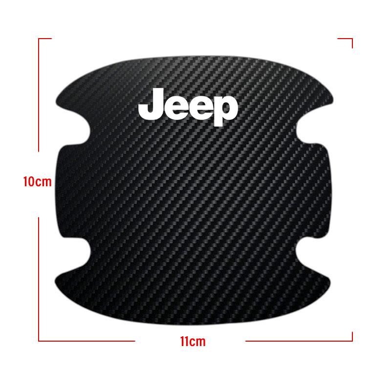 4 Stück Auto Türgriff Schutzaufkleber Emblem Autodekoration Styling für Jeep Compass Gladiator Grand Cherokee Zubehör Renegade Wrangler