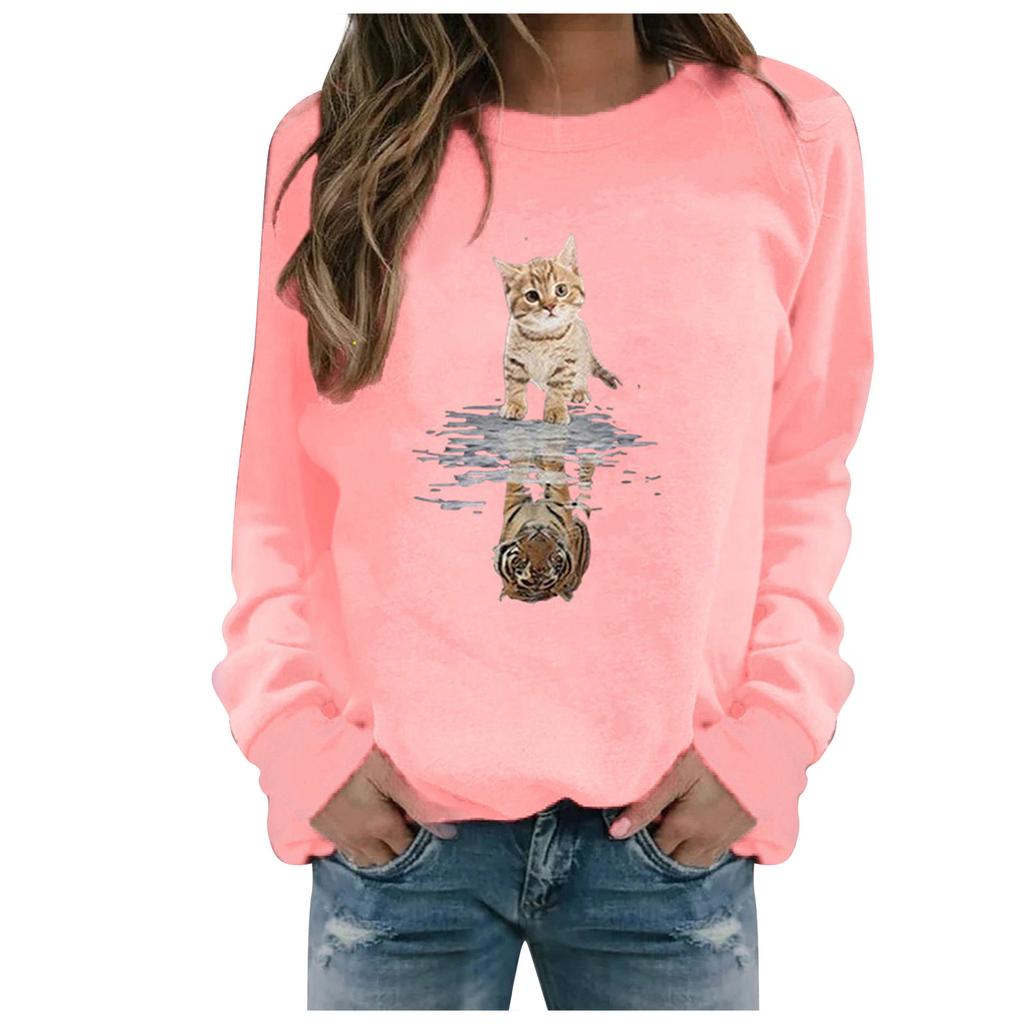 Winter Womens Casual Tops Ladies Print Sweatshirt Blouse Tee Sweater