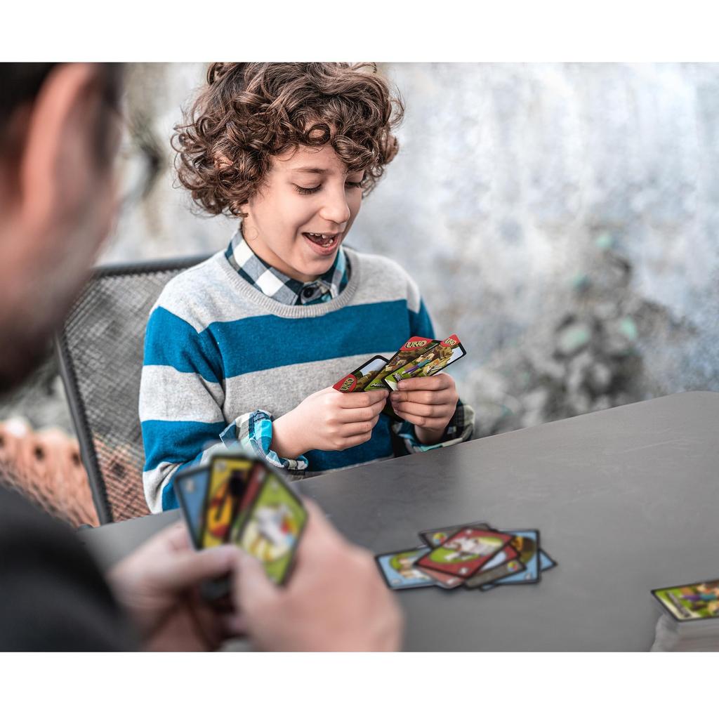 Mattel Games UNO Minecraft Party Educational Card 112 for Ages 7 and FPD61 Game, Supplies, Game, Cards, 2-10 Players, Up, Green,