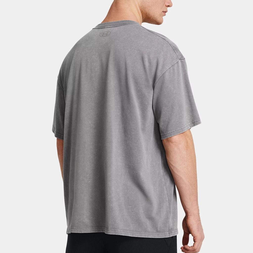 Under Armour Letter Print Loose Crew Neck Short Sleeve T-Shirt Men Tops Silver-Gray 1385573-024