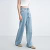 LEDIN Women's High-Waist Lace Patchwork Wide-Leg Jeans