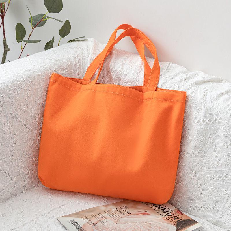 Solid Color Canvas Handbag Bento-Style Shoulder and Shopping Bag