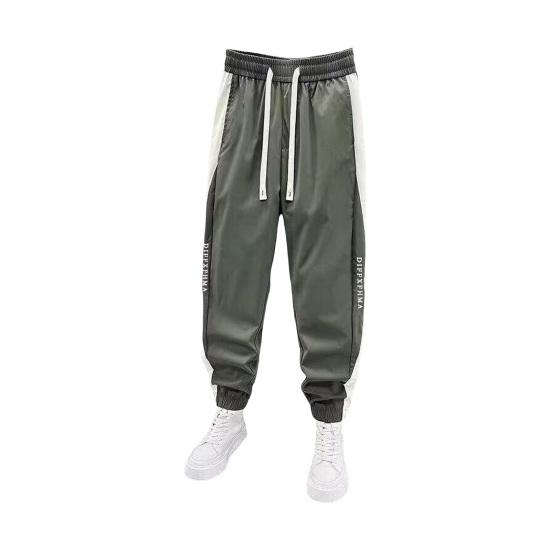 Men's Cargo Pants Sweatpants Drawstring Waist Joggers Pants with Pockets Letter Print Color Blocking