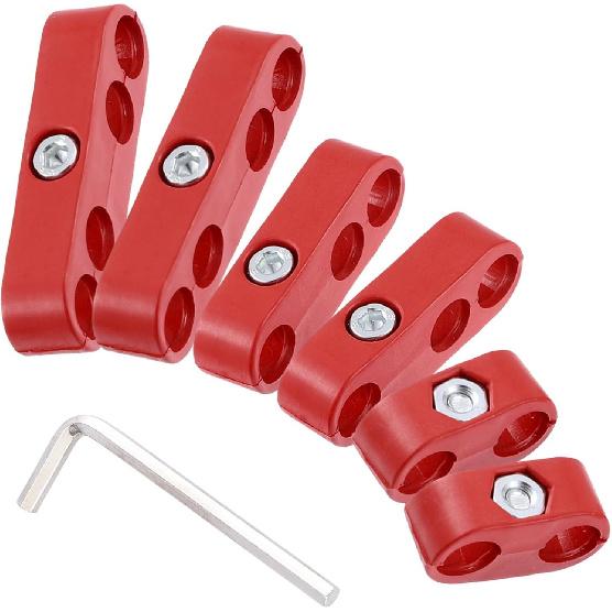 

1 Set 8mm Car Engine Spark Plug Wire Separator Looms Divider Organizer Clamp Plastic Red Auto Replacement Parts