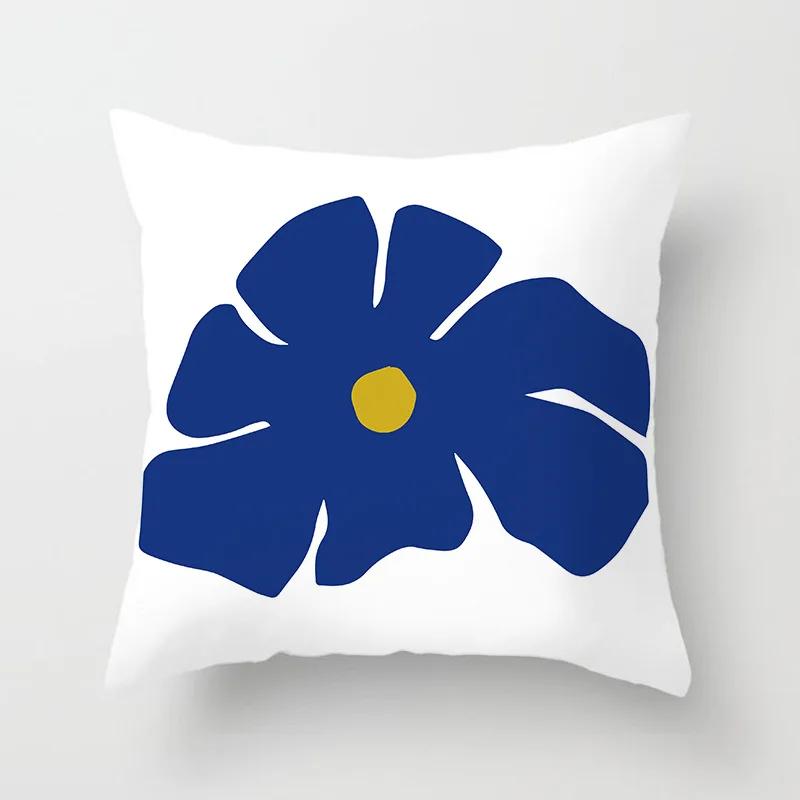 45x45cm Abstrakte Geometrische Berg Kissenbezug Blau Polyester Sofa Hotel Büro Sitzkissenbezug Heimdekoration