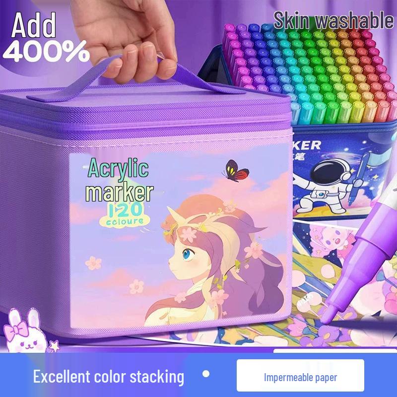 Acrylic Marker - Washable, Non-Bleed, Quick-Drying, Layerable, Waterproof Pen for Art & School.