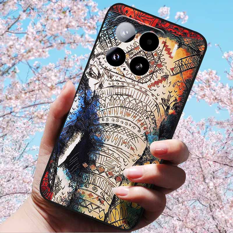 For Xiaomi 15 Pro 5G 6.73"Cases 3D Relief Soft Silicone Cover Retro Embossed for Xiaomi 15 5G Phone Mi 15pro 15 3D Soft TPU Case