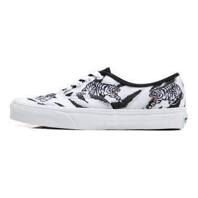 Authentic Series Tiger Print Casual Low-Top Skate Shoes Unisex Sneaker Black White VN0A5KRDWHT