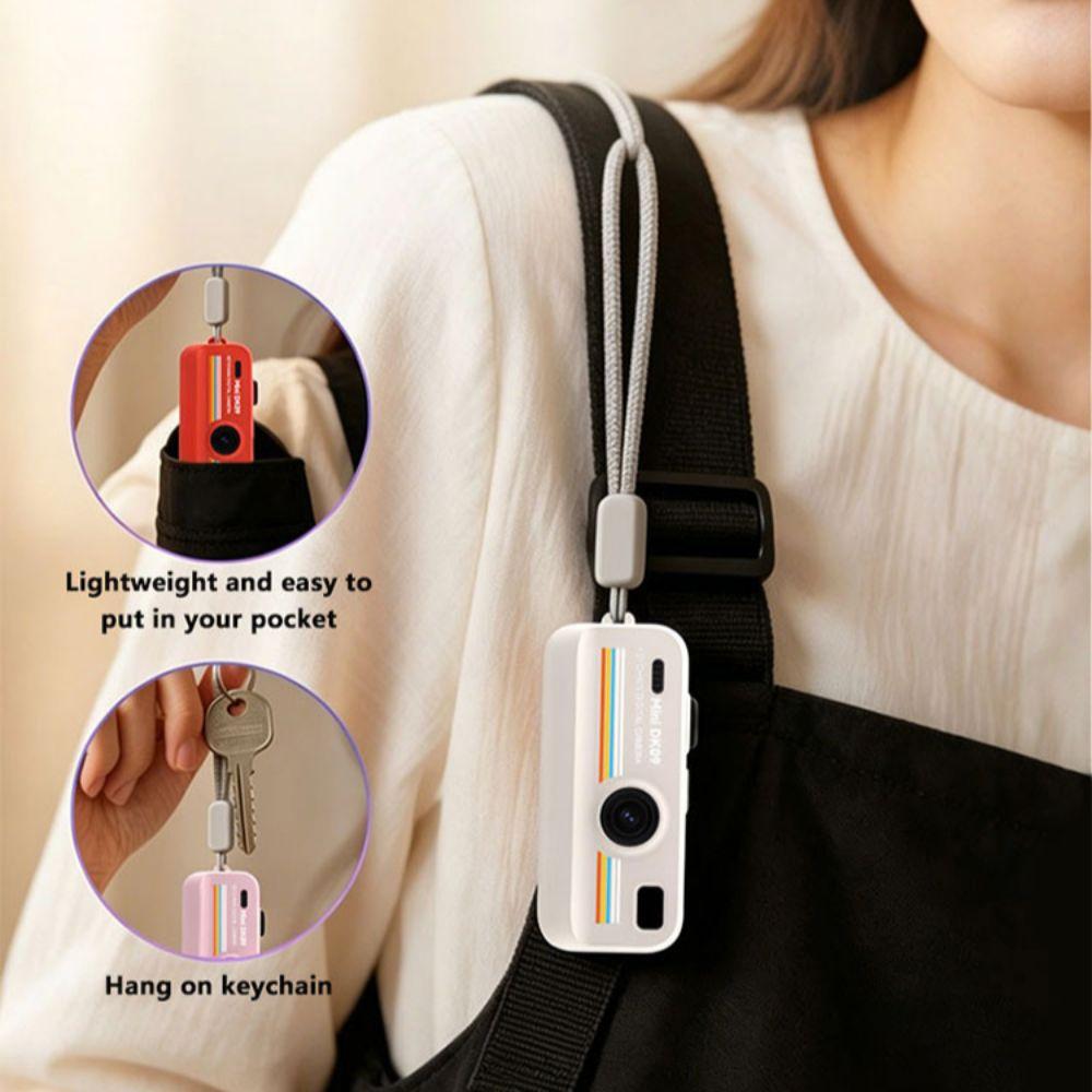 with Flash Retro CCD 16x Zoom 2K HD Thumb Camera Keychain Mini Digital Camera  For Vlogging