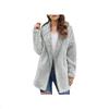 Women's Casual Solid Color Hooded Fleece Sweatshirt Long Sleeve Lapel Fleece Top For Autumn Winter