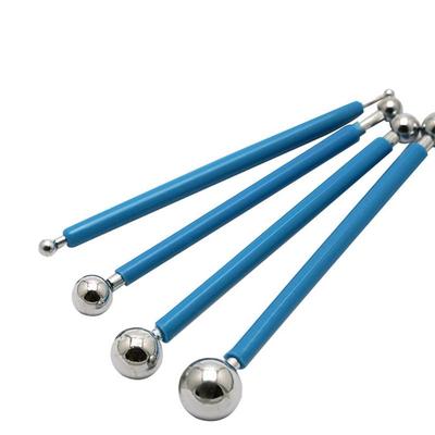4-Piece Polymer Clay and Pottery Tool Set with Stainless Steel Ball Point Tips
