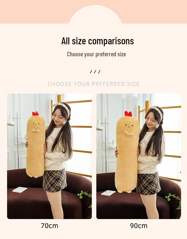 Tempura Shrimp Plush Pillow - Cute Long Dorm Bed Buddy