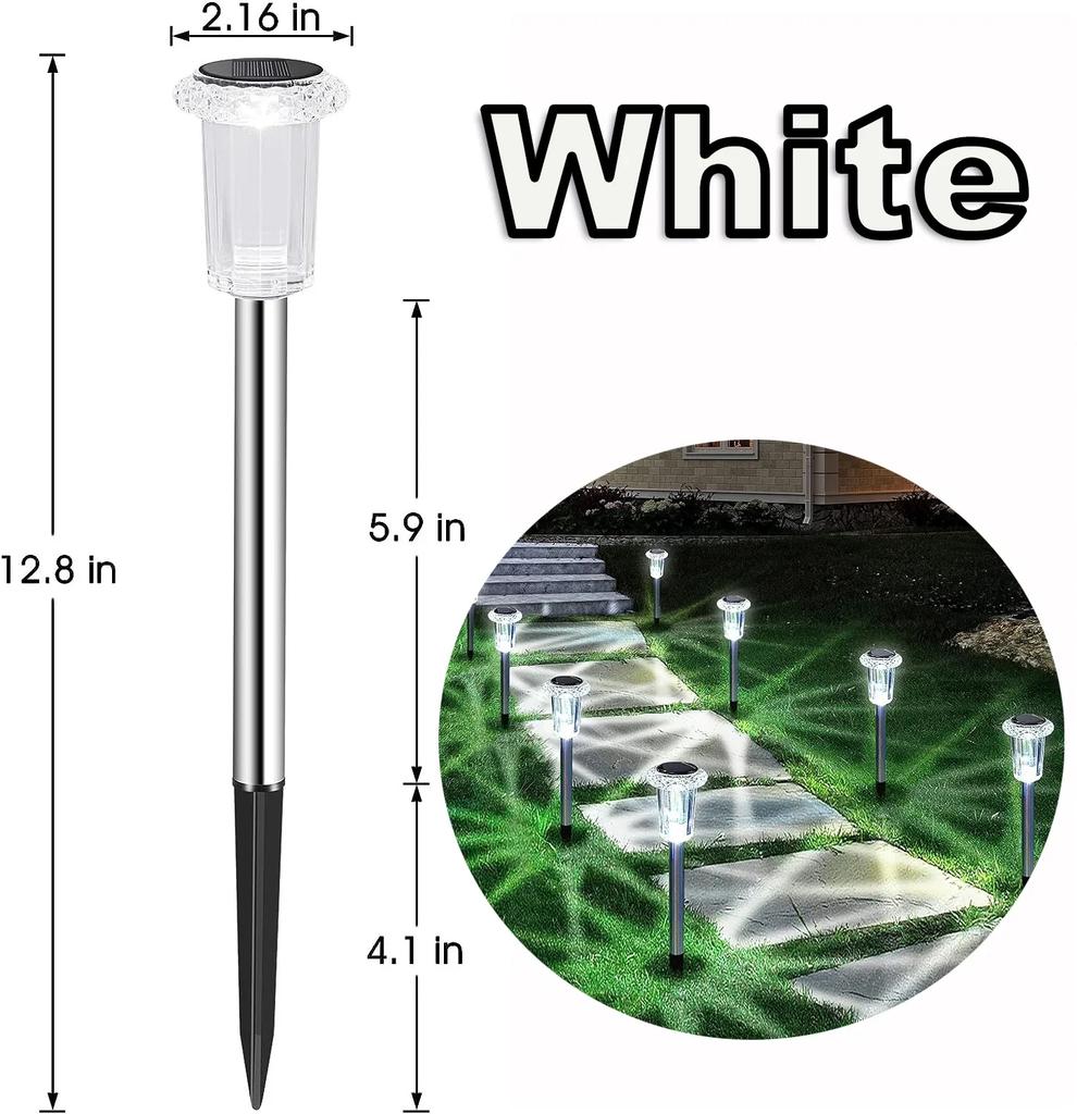 Waterproof Solar Lawn Lights Outdoor Stainless Steel Garden Yard Walkway Lawn Decor Night Lights Landscape Lighting