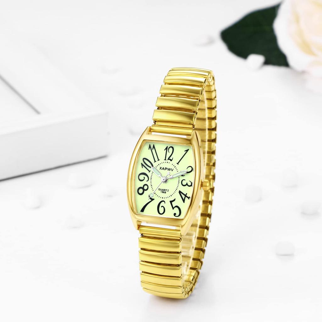 Stylish Watches with Luminous Analog Square Elastic Quartz for Men and Fashionable Perfect for or Gifts for Boyfriend or Girlfriend Couple's Display,