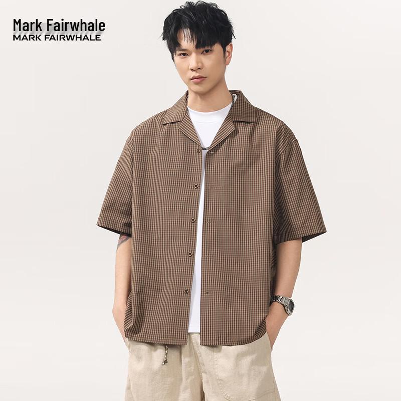 Mark Fairwhale Men s Casual Short Sleeve Shirt 2XL кофейный
