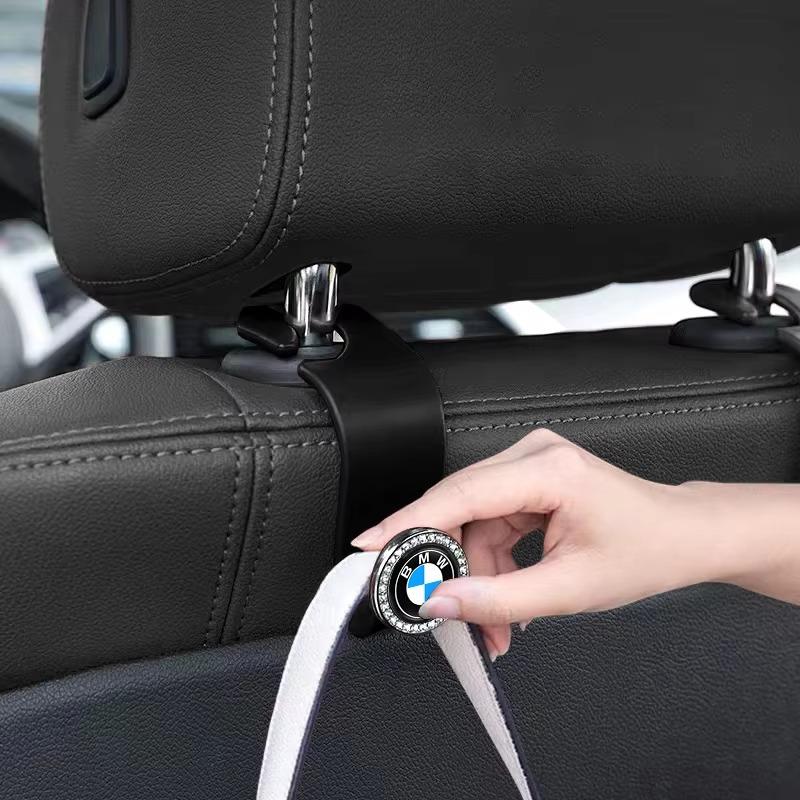 KSMH6 Car Sticker Storage Hanger Hook Shock Resistant No Damage To Seat Metal Rod Multifunctional Back Seat Bag Holder For BMW E F X