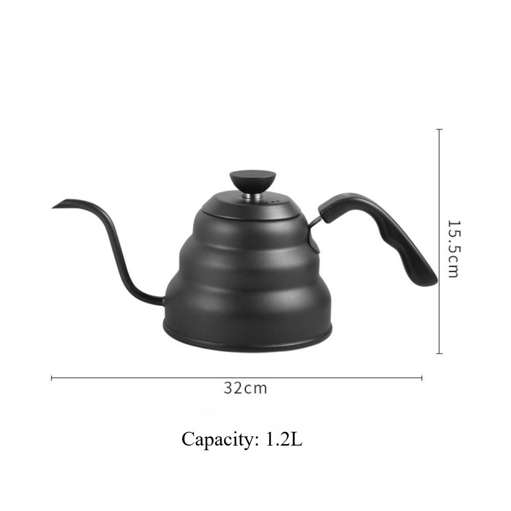 304 Stainless Steel Pour Over Coffee Kettle, Cloud Drip Kettle Long Spout Temperature Control for Drip Coffee Brewing KFS-007