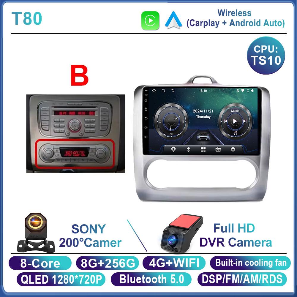 Android 16 For Ford Focus 2 3 Mk2 Mk3 2004 2005 2006 2007 - 2011 Car Radio Navigation Multimedia Player WIFI+4G GPS Carplay Auto