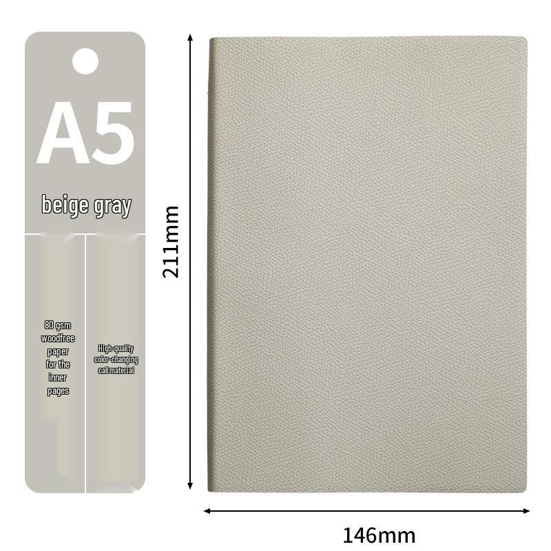 A5 Custom Business Office Notepad - Soft Leather Lychee Pattern Notebook for Company Printing