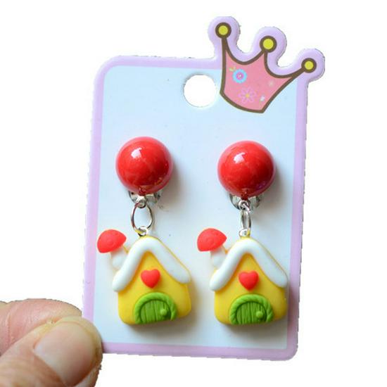 Colorful Acrylic Santa Claus Cartoon Earrings – Parent-Child Style Clips