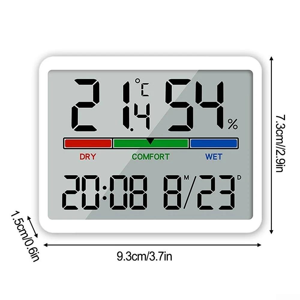 Slim Electronic Digital Clock Wall Mountable Magnetic LCD Small Alarm Clock Multi-function Temperature Humidity Electronic Clock