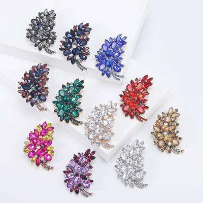 Broche de Árbol de Aleación de Alta Calidad con Pedrería Exquisito Creativo para Mujer Cárdigan Chal Corsage Joyería Pin