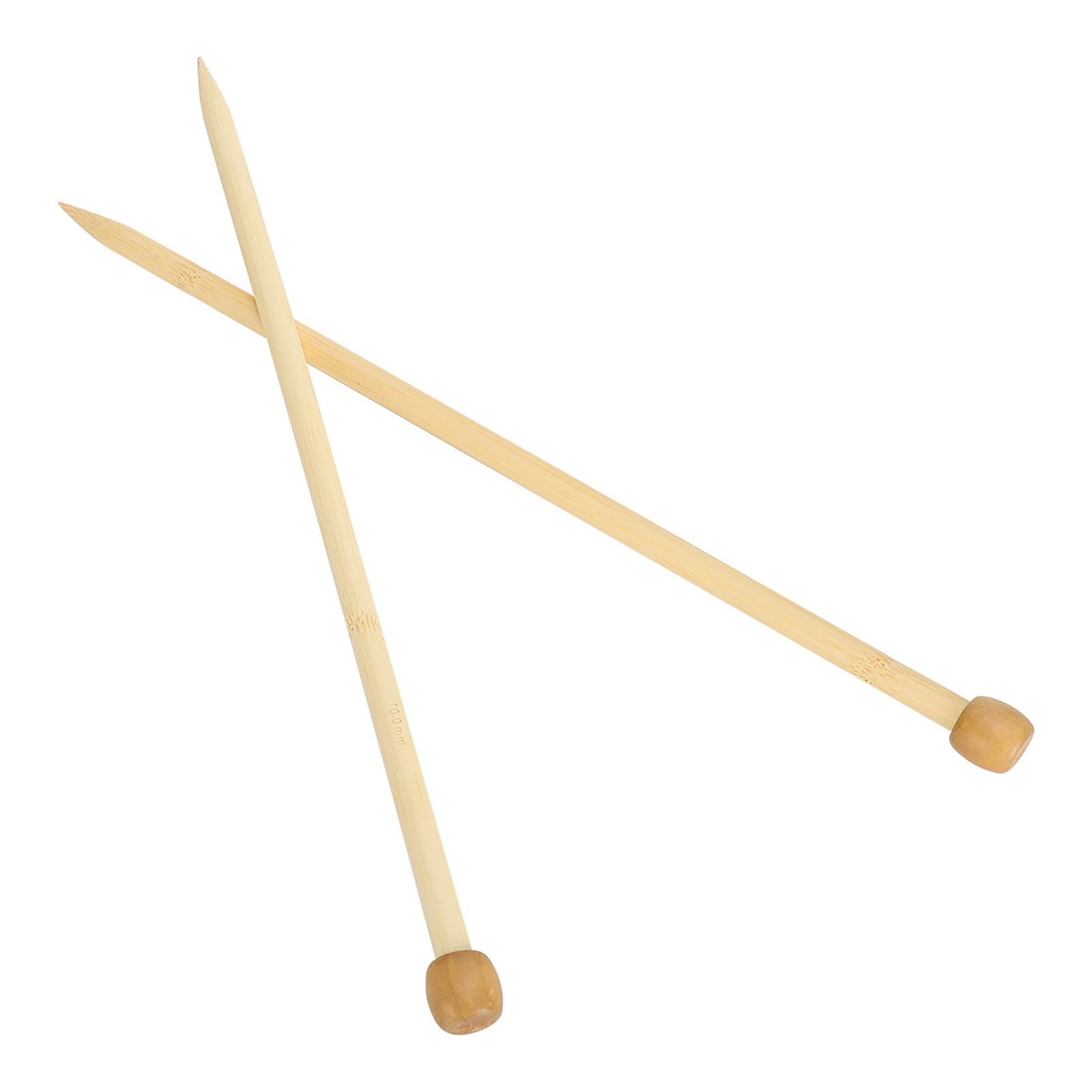 2 Stück Stricknadeln aus Holz, 35 cm, 13,8 Zoll, großes Einzelpunkt-Webwerkzeug für DIY-Schals 10mm