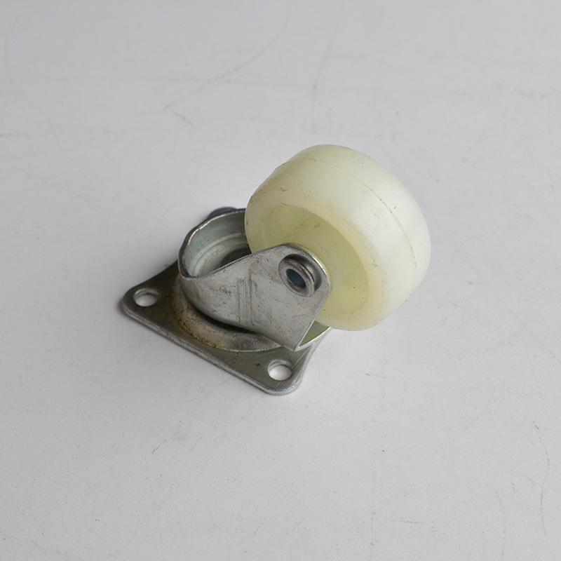 Compact White Nylon Swivel Caster Wheel - 1.2  Light Duty, White PP Wheel for Furniture