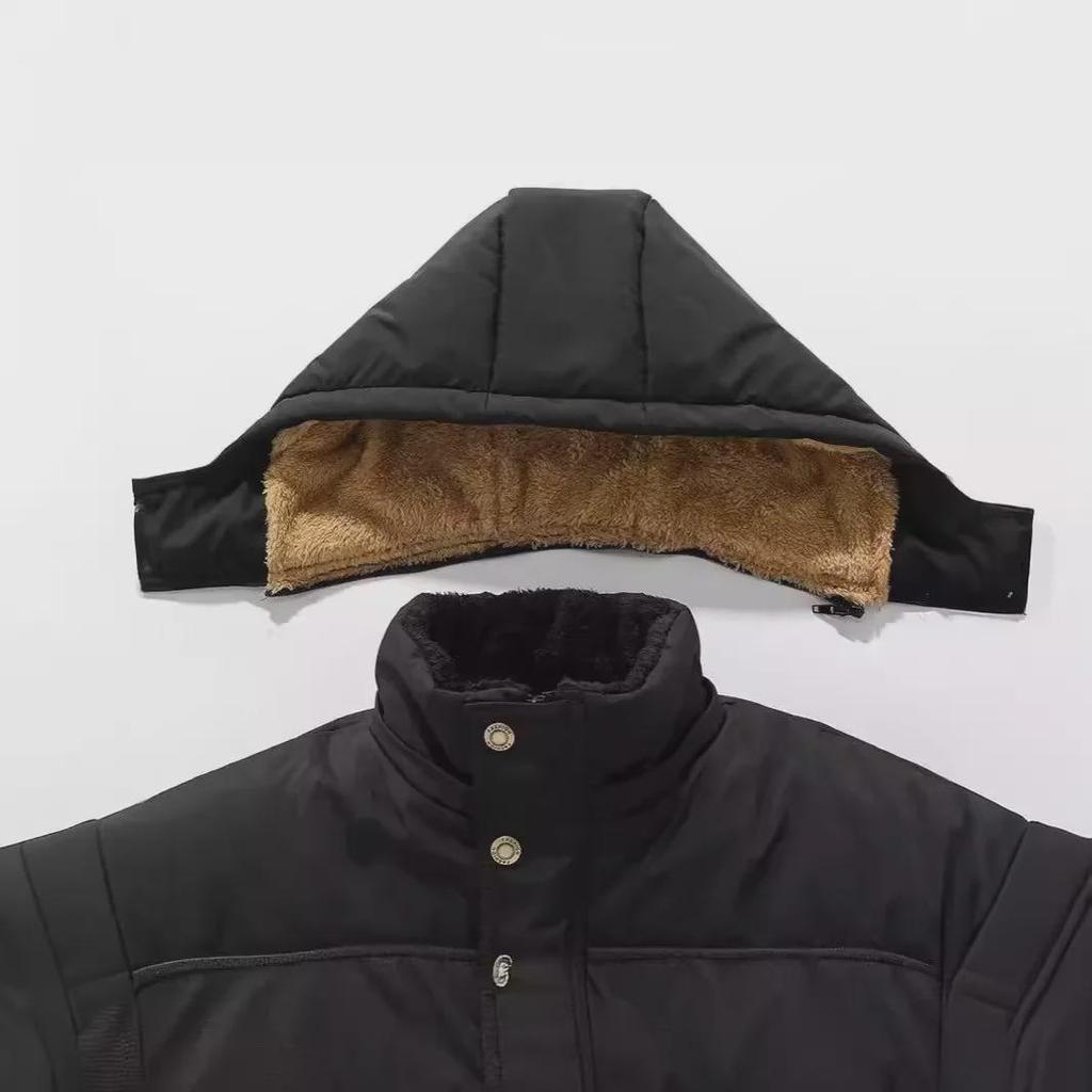 Pánská silná plyšová bavlněná bunda, velká velikost, celoroční teplý ležérní kabát