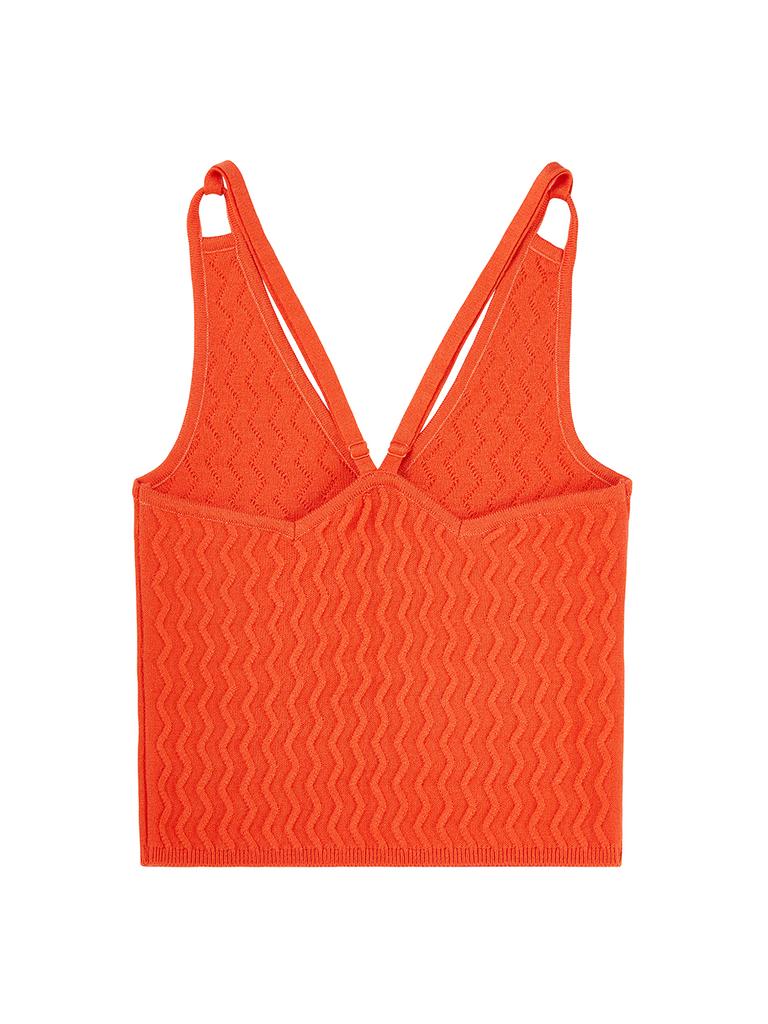 ASIF CALIE Cross Backless Knit Vest Orange