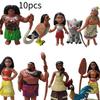 Figurine Moana 10pcs Anime Statuary Cake Ornament Christmas Gifts Garnish Toys