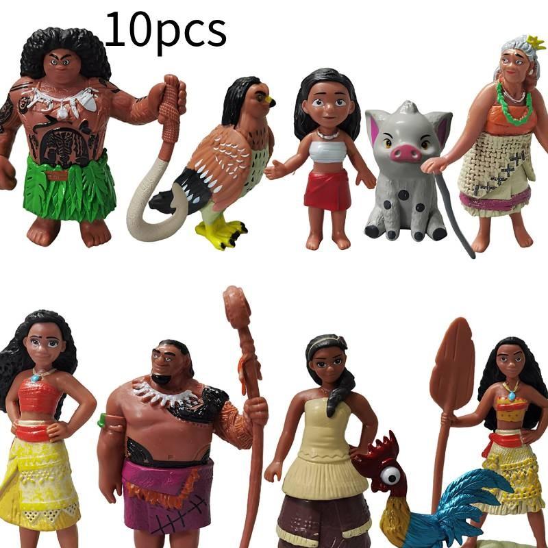 Figurine Moana 10pcs Anime Statuary Cake Ornament Christmas Gifts Garnish Toys
