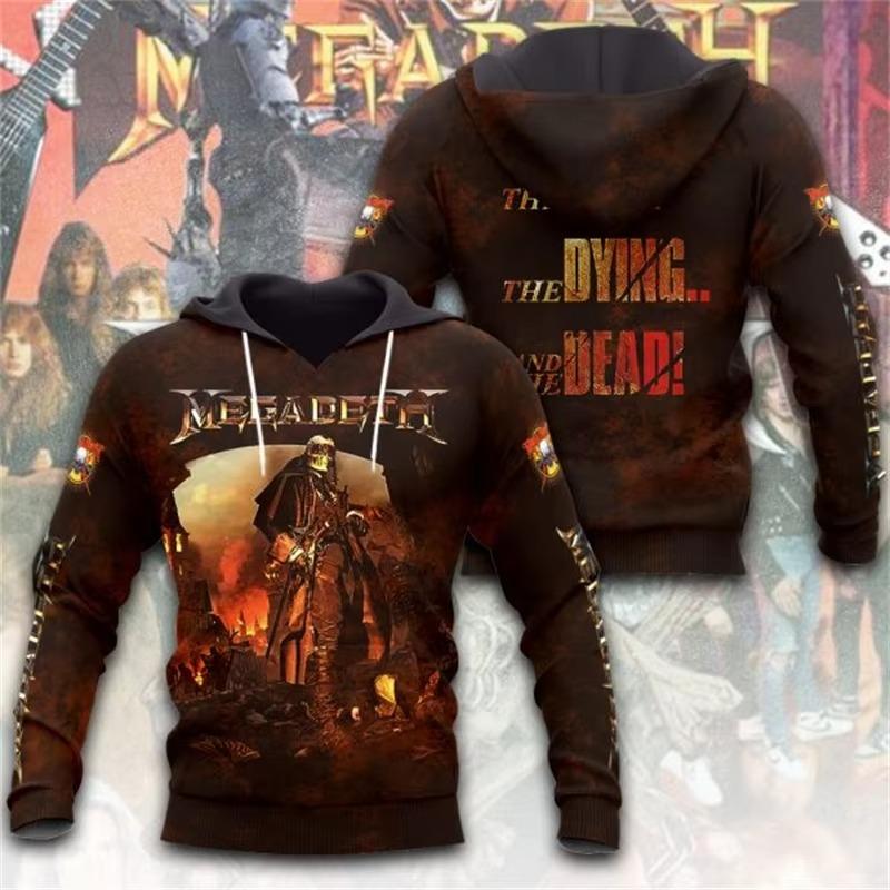 Rock Band Megadeth Hanorace cu Imprimeu 3D Bărbați Femei Modă Retro y2k Hanorac Grafic Hanorac Îmbrăcăminte Bărbați Trening Bărbați Cadou Fan