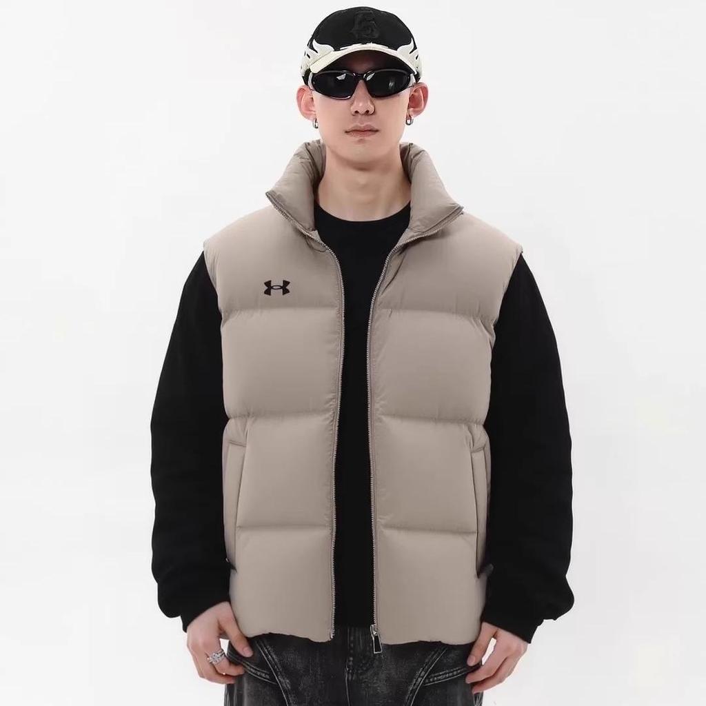 Under Armour Logo Casual Loose Outdoor Warm Stand Collar Sports Down Vest Unisex vest 25600803-299
