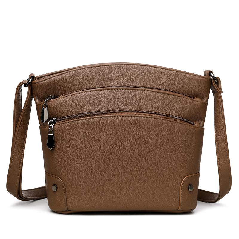 Fashion soft leather retro women's bag new Korean version shoulder bag casual fashion messenger women's bag