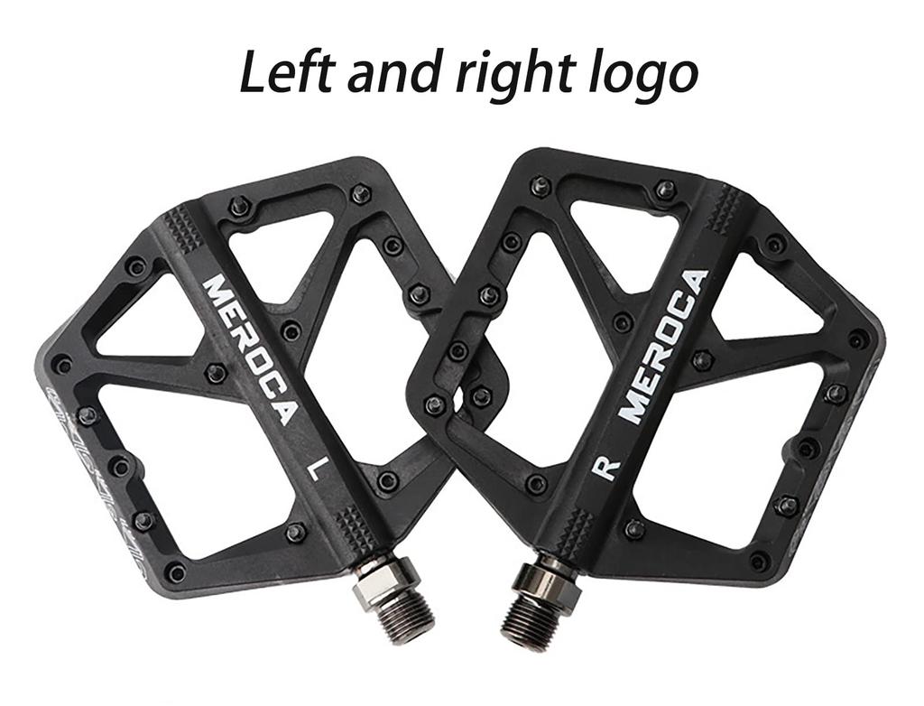 TINGSING Mountain Bike Pedals MTB Road Nylon Fiber Bicycle Lightweight Wide Flat Platform Cycling MTB Accessories Double Sided Pins Turquoise Non-Slip