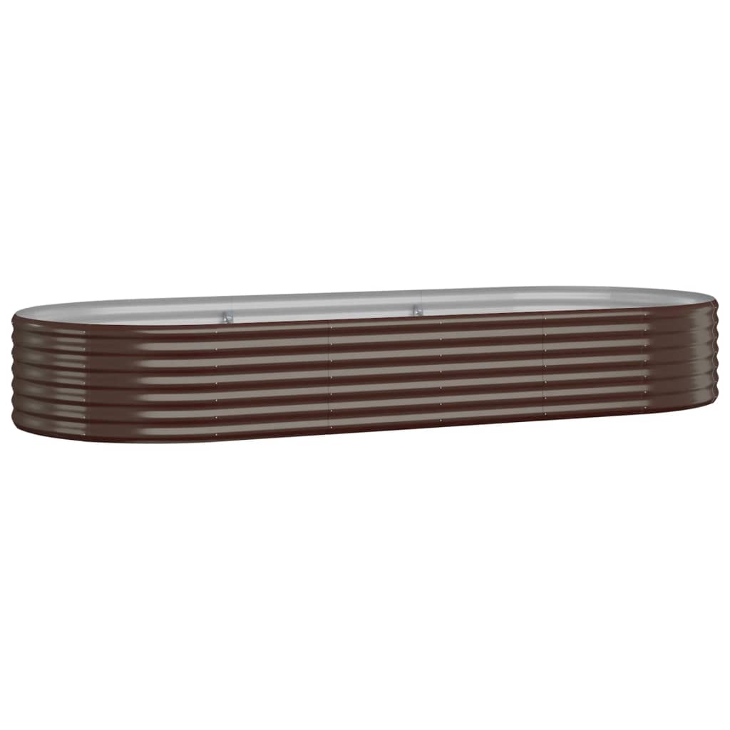 Vidaxl Raised Planter, Powder-Coated Steel 249X100X36 Cm, Brown