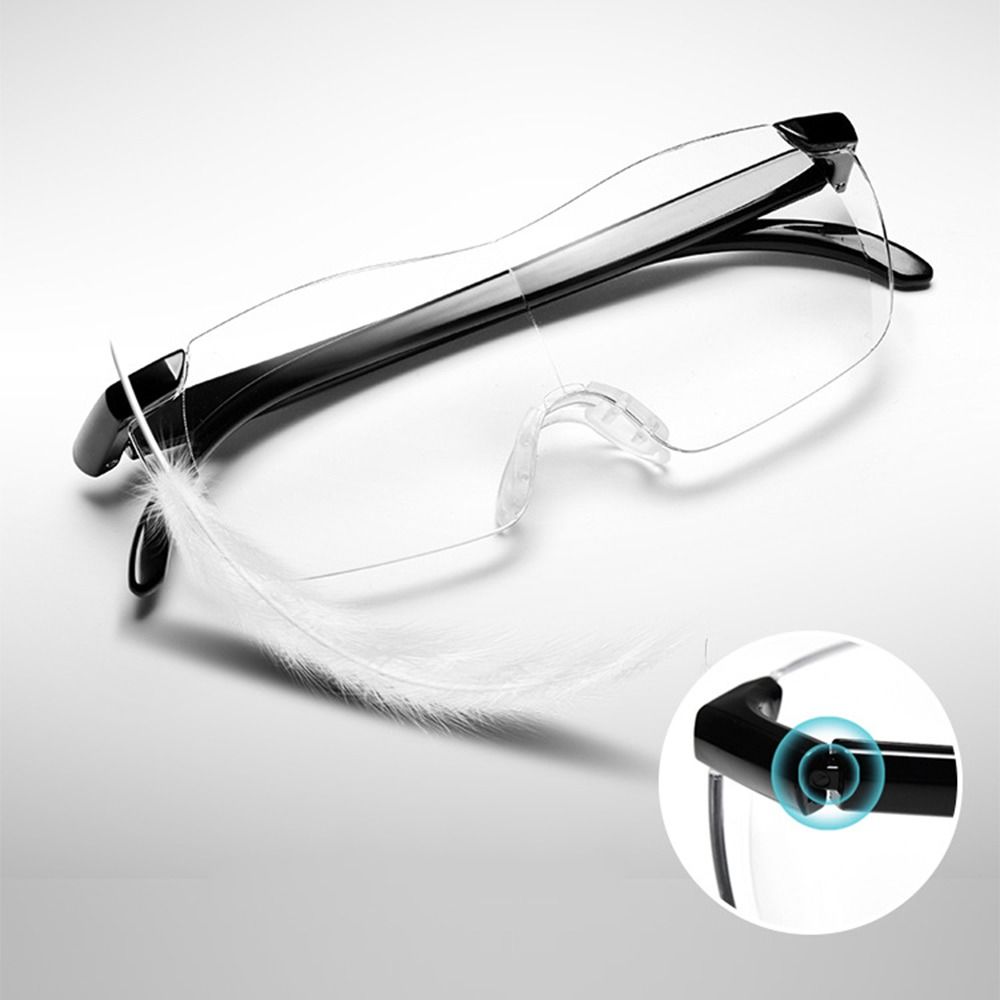 250 Degree Magnifiers Eyewear Lightweight Frameless Eyeglasses Comfortable Working Goggles  Men