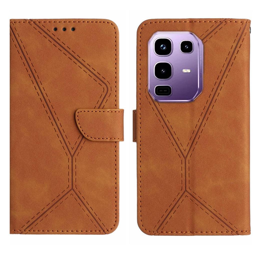 For Infinix Note 50 Pro+ 5G Case Skin Touch Lines Imprinted PU Leather Flip Phone Cover