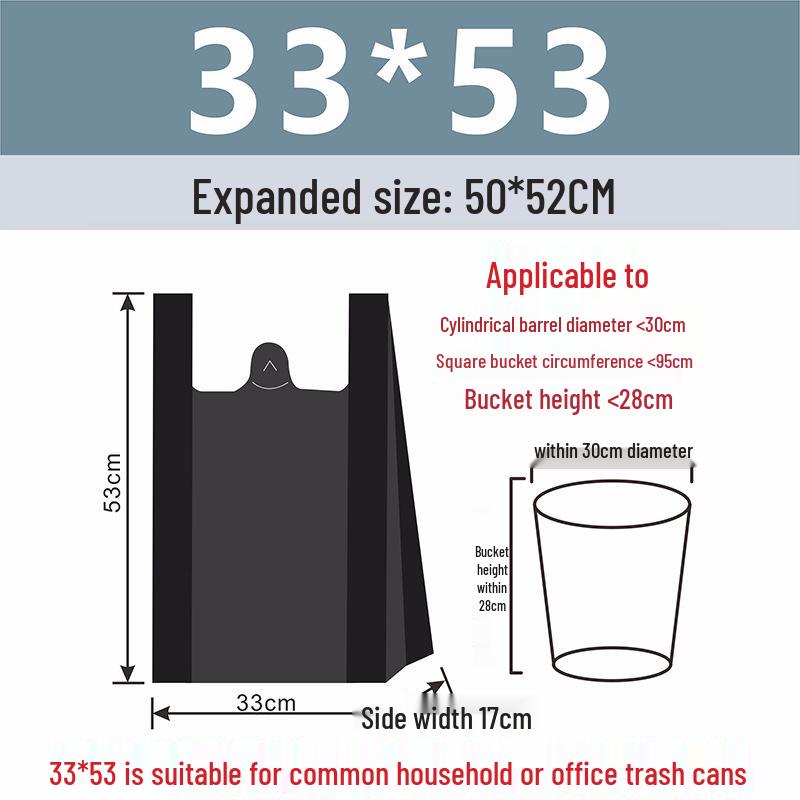 Large Black Heavy-Duty Kitchen Garbage Bags, Handheld Roll for Home and Office.