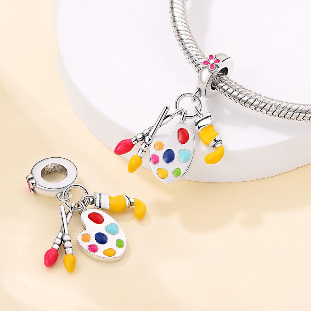 Copper Plated 925 Silver Music Note Medicine Chest Tooth String Beads Pendant Diy Jewelry Accessories Bracelet