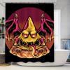 Tuniu Samurai Demon Shower Curtain Japanese Oni Mask With Flames Cool Room Decor Unique Gift