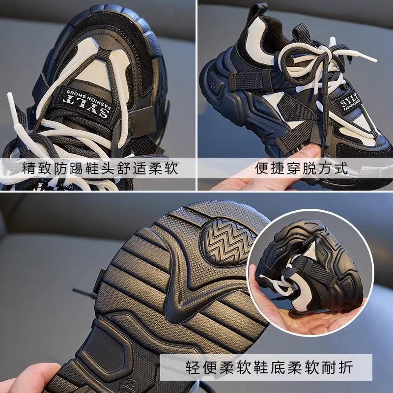 Girls shoes 2025 spring and autumn new soft-soled versatile dad shoes little girls soft-soled single shoes medium and older children's sports shoes