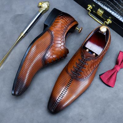 Fashion New 2025 Mens Wedding Shoes Brown Lace Up Luxury Genuine Leather Brand Handmade Fashion British Trend Style Man Dress Shoes