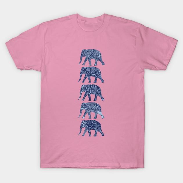 T Shirt Women Patterned Elephants Navy Harajuku Print Kawaii Tshirt Summer Short Sleeve Female T-Shirt Top Tee
