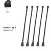 5PCS Braideds Rope Extension Cable 4-Pin PC Fan Cable Practical PWM Fan Cable  CPU Cooling